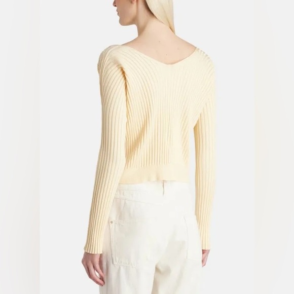 JACQUEMUS Yellow Cardigan Le Maille Pralu Longue Large 40 - Picture 3 of 13